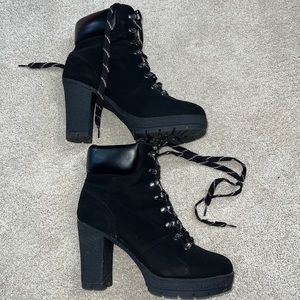 black heel boots